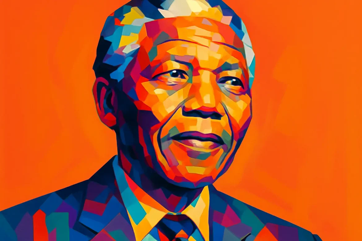 Retrato artístico en estilo pop art de Nelson Mandela (1918 – 2013), abogado, activista y expresidente de Sudáfrica, recordado por su papel fundamental en la lucha contra el apartheid y en la promoción de la reconciliación nacional. Su legado como defensor incansable de los derechos humanos y la justicia continúa inspirando movimientos por la libertad y la igualdad en todo el mundo.