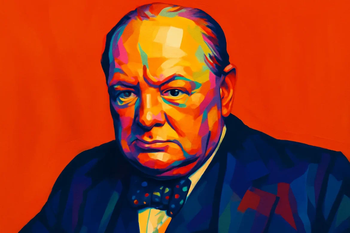 Retrato artístico en estilo pop art de Winston Churchill (1874–1965), destacado político británico, primer ministro del Reino Unido durante la Segunda Guerra Mundial. Reconocido por su elocuencia, liderazgo y firmeza frente al nazismo, Churchill desempeñó un papel crucial en la defensa de la democracia en Europa. Ganador del Premio Nobel de Literatura en 1953, su legado permanece como símbolo de resistencia y determinación en tiempos de crisis.