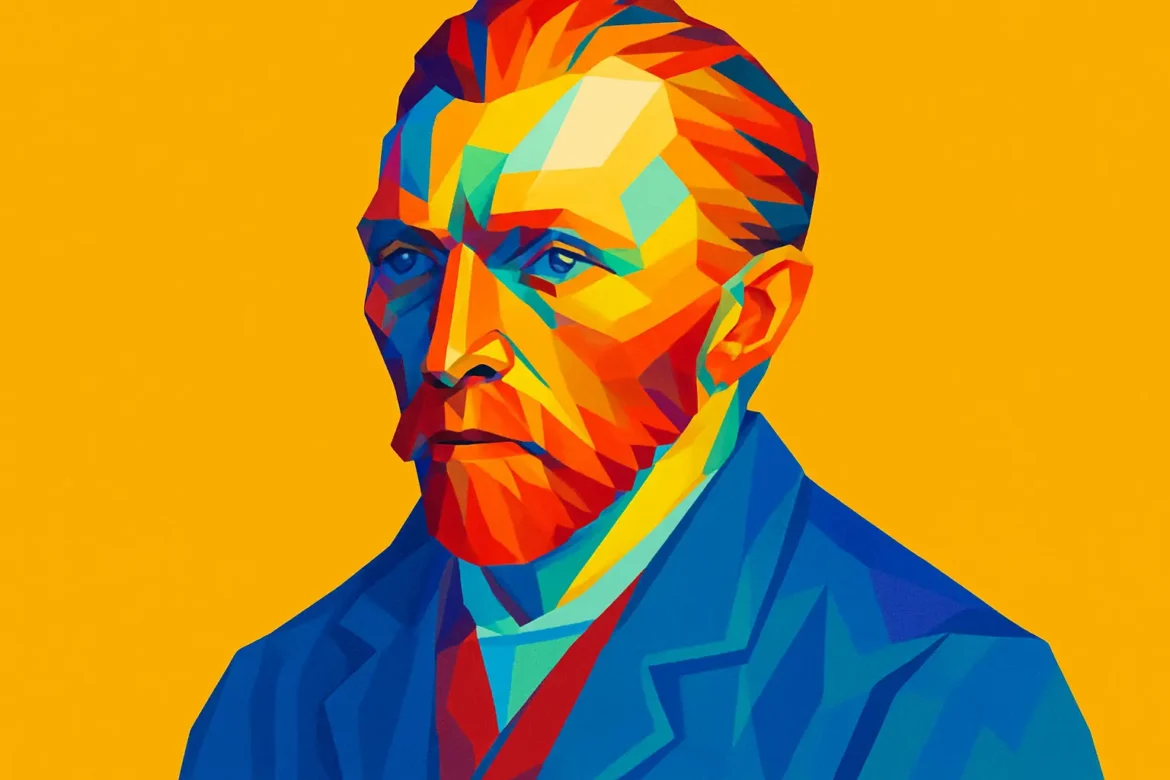 Retrato artístico en estilo pop art de Vincent van Gogh (1853–1890), uno de los pintores más influyentes del postimpresionismo. Su legado está compuesto por más de 2,000 obras, marcadas por una expresiva intensidad emocional, colores vibrantes y pinceladas audaces. Este retrato rinde homenaje a sus célebres reflexiones sobre el arte, que siguen inspirando a generaciones de artistas en todo el mundo.
