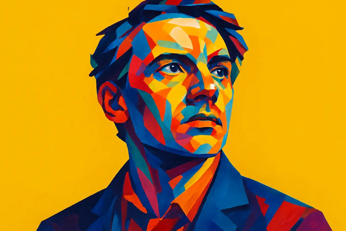Ilustración vibrante y estilizada de un joven científico anónimo representado en estilo pop art, con predominancia de colores intensos y contrastantes sobre un fondo amarillo sólido. La imagen evoca la inspiración, la curiosidad y la pasión por el descubrimiento que impulsan el avance del conocimiento científico.