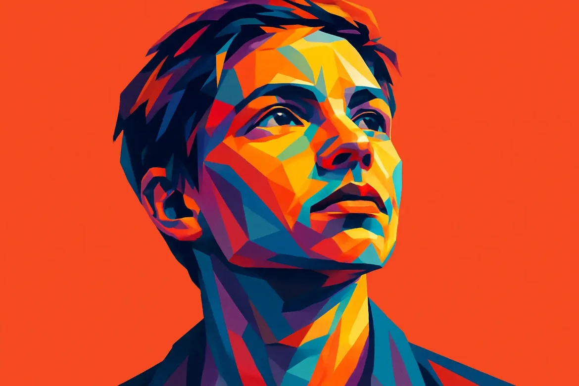 Ilustración moderna con estilo pop art que representa el rostro de un joven mirando hacia lo alto, con expresión de determinación y esperanza. El uso vibrante de colores y formas geométricas simboliza la fuerza interior, la perseverancia y la búsqueda de superación personal frente a los desafíos de la vida.